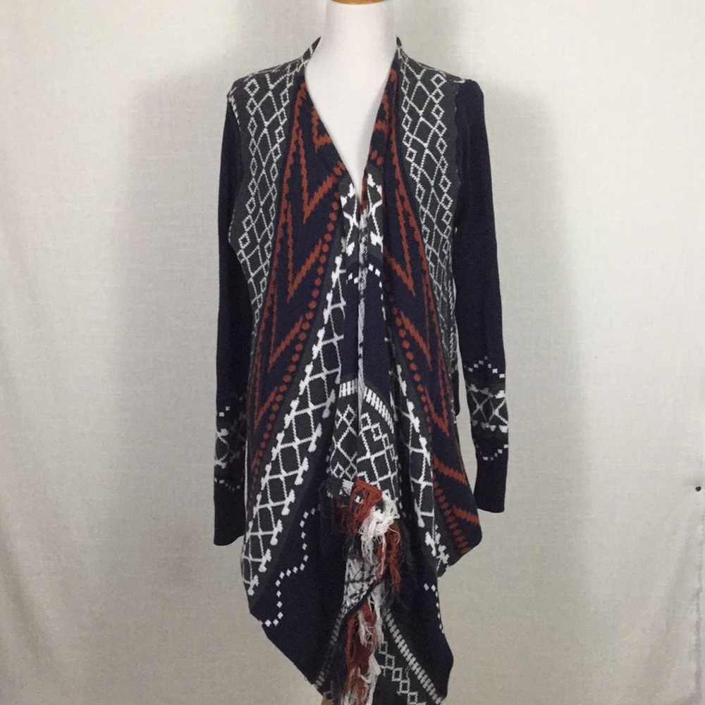 Sun & Shadow boho fringe waterfall cardigan - wow!